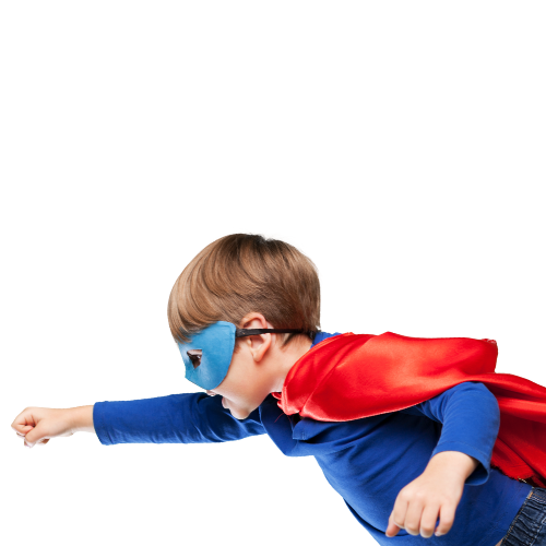 Flying boy superhero